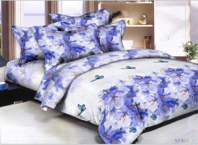 

SINGHS VILLAS DECOR 144 TC Cotton Double King Floral Bedsheet(Pack of 1, Blue)