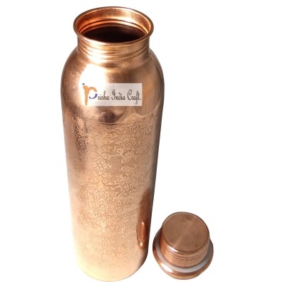 Prisha India Craft Traveller's Pure Copper Water Flask for Ayurvedic Health Benefits Diwali Gift Item 900 ml Bottle(Pack of 1, Brown, Copper)