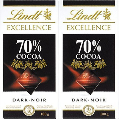 

Lindt 70% Cocoa Dark Bars(Pack of 2, 200 g)