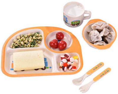 

EZ Life Kids Rectangle Dining Set- 5 Pieces- Transport Pack of 5 Dinner Set(Wood)