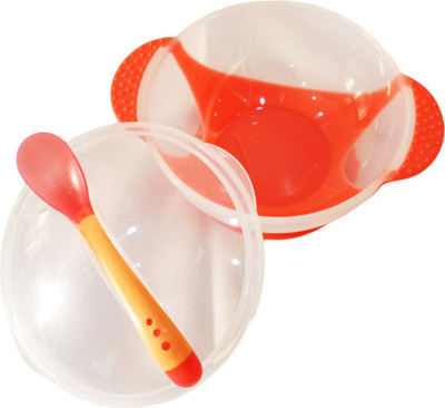 

Toys Factory Kids Bowl Feeding Dish With Cover Spoon & Fork - Plastic(Red, White, Many Colours)
