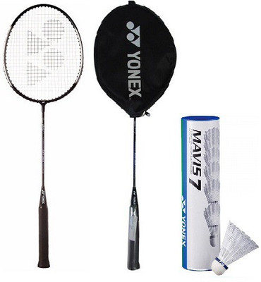 

Yonex Combo Of Three, Two GR-303 Saina Nehwal Special Edition Badminton Racquet and One Mavis-7 (Pack of 6) Badminton Kit