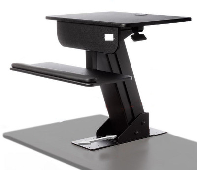 

rife Riser Desk Any Level Sit Stand Converter (Pneumatic Gas Lift Desk) Sit Stand Workstation, Standing Desk for Monitor Laptop , Ergonomic Fully Adjustable Desk Mount Monitor Arm
