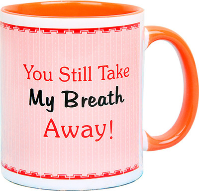 

Floweraura Electrifying Love Ceramic Mug(350 ml), Multicolor