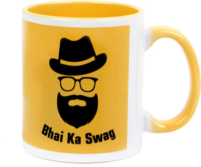 

Floweraura Mera Swagger Bro Ceramic Mug(350 ml), Multicolor