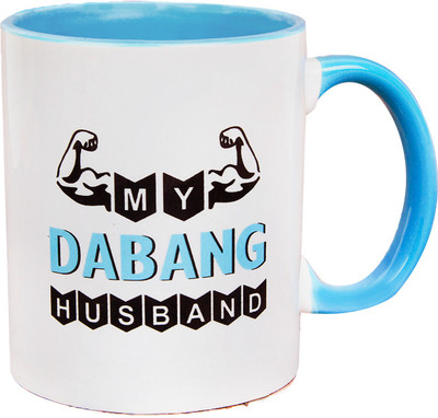 

Floweraura Dabang husband Ceramic Mug(350 ml), Multicolor