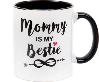 

Floweraura Mommy's My Bestie Ceramic Mug(350 ml), Multicolor