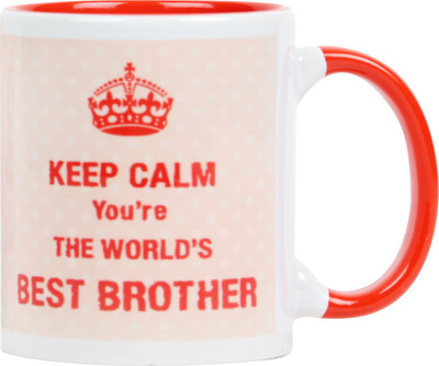

Floweraura Awesome Brother Award Ceramic Mug(350 ml), Multicolor
