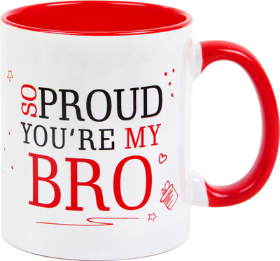 

Floweraura Proud Bro Ceramic Mug(350 ml), Multicolor
