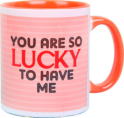

Floweraura Zestful Romance Ceramic Mug(350 ml), Multicolor