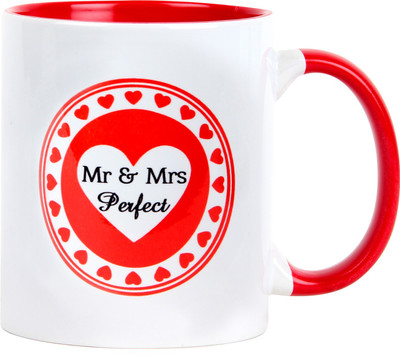 

Floweraura Mr & Mrs Perfect Ceramic Mug(350 ml), Multicolor