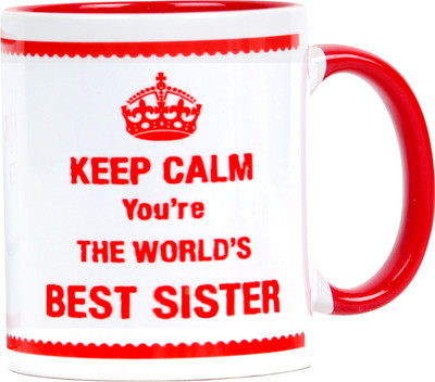 Floweraura Best Sister Combo Ceramic Mug(350 ml), Multicolor