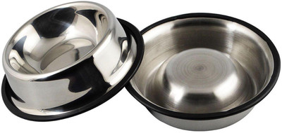

Pets Empire Set of 2 Stainless Steel Dog Bowl with Rubber Base for Cats Dogs, Small Pets Feeding Bowl and Water Bowl 250ML round Stainless Steel Pet Bowl(200 ml Multicolor)