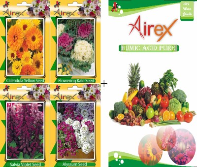 Airex Calendula Yellow, Flowering Kale, Salvia Violet, and Alyssum Seed(20 per packet)