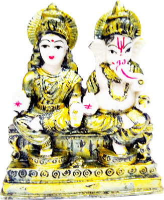 

FABZONE Marbel Look Lord Laxmi Ganesha Statue Hindu Goddess lakshmi and God Ganpati Sculputer Handicraft Idol Diwali Decorative Spiritual Puja Vastu Showpiece Figurine - Religious Pooja Gift Item & Murti for Mandir / Temple / Home / Office Decorative Show