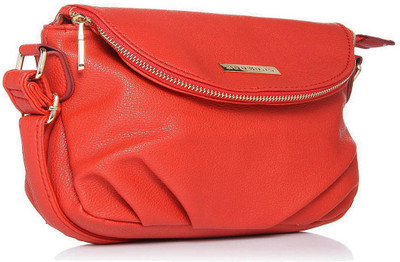 

Addons Women Casual Red PU Sling Bag
