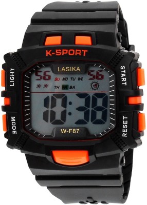 Elios Lasika BlackDial 3 ATM Water Resistant Watch-EL-F87-Orange Watch  - For Boys   Watches  (Elios)