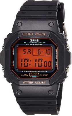 Skmei Big Face Digital Multifunction Wristwatch, Orange Watch  - For Boys   Watches  (Skmei)