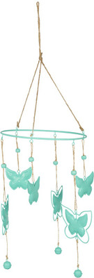 

Chumbak Floral Butterflies Iron, Wooden Windchime(21.6 inch, Blue)