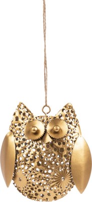 

Chumbak Ornate Owl Iron Windchime(12 inch, Gold)