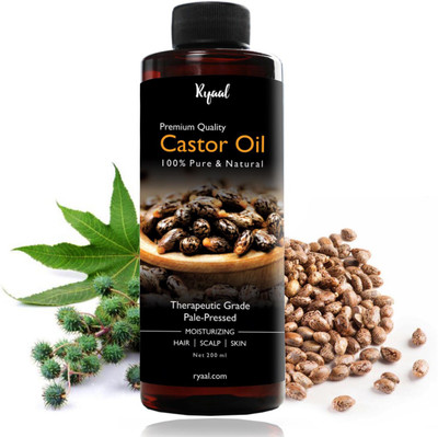 

Ryaal Castor Oil: Cold-Pressed, 100% Pure, Hexane-Free Castor Oil - Moisturizing & Healing, For Dry Skin, Hair Growth - For Skin, Hair Care, Eyelashes(200 ml)