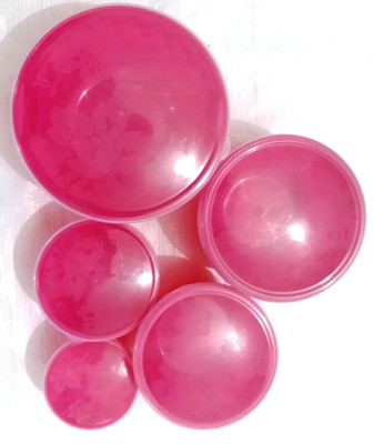 

Joyo 444 Plastic, Silicone Bowl Set(Pink, Pack of 5)