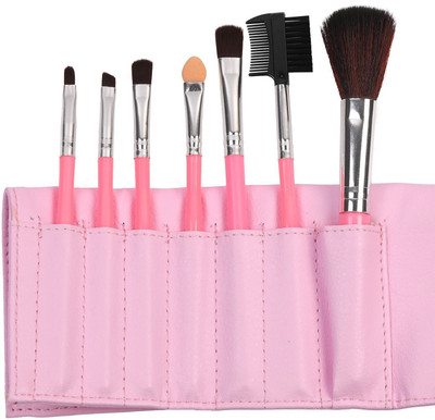 

Skywalk 7 Pieces Makeup Brush Set with Leather Pouch, Complete Makeup Brush Kit Cosmetic Tool Beauty Brush-Random Color(Pack of 7)
