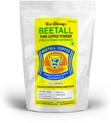 

BEETALL French Roast Espresso Coffee Powder 450 gms- coffee in a measure is a treasure-for use in Moka pot Roast & Ground Coffee(2 x 225 g)