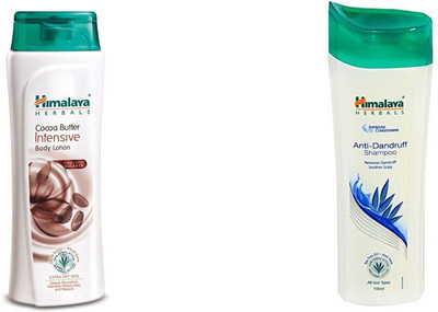 Himalaya coca butter intensive body lotion, anti dandruff shampoo(Set of 2)