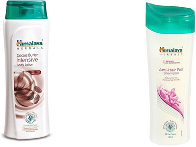 

Himalaya coca butter intensive body lotion, anti hair fall shampoo(Set of 2)