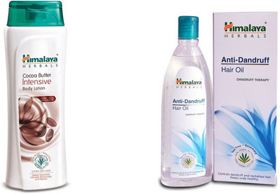 

Himalaya coca butter intensive body lotion, anti dandruff oil(Set of 2)