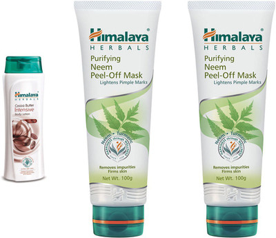 

Himalaya coca butter intensive body lotion, purifying neem peel off mask(Set of 3)