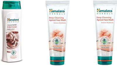 

Himalaya coca butter intensive body lotion, deep cleansing apricot face wash(Set of 3)