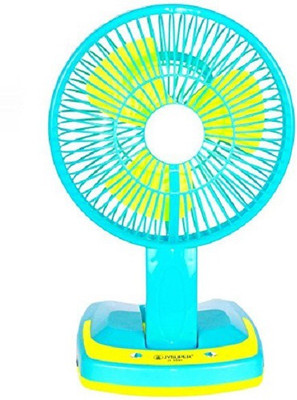 

MAYUMI Powerful RECHARGEABLE FAN with LED LIGHT with 21 SMD LED lights (1 Yr Warranty)(Multicolor) 3 Blade Table Fan(Blue, Pack of 1)