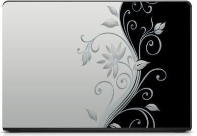 

Anweshas Printed on 3M Vinyl, Premium Quality, HD, UV Printed, Laminated, Bubble Free, Scratchproof, Washable, Easy to Install Laptop Skin/Sticker/Vinyl/Cover for 13.1, 13.3, 14.1, 14.4, 15.1, 15.6 inches (GreyBlackFloral) vinyl Laptop Decal 15.6