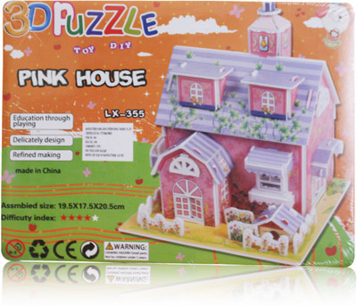 

Akshat Girly Pink House 3D Construction Puzzle Toy for Kids -Creative & Attention Building -Easy to Assemble(Multicolor)