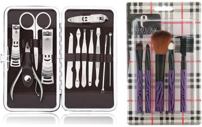 

Skywalk Manicure Pedicure Make up Brush Set Kit(Mix Designs)(205 g, Set of 17)