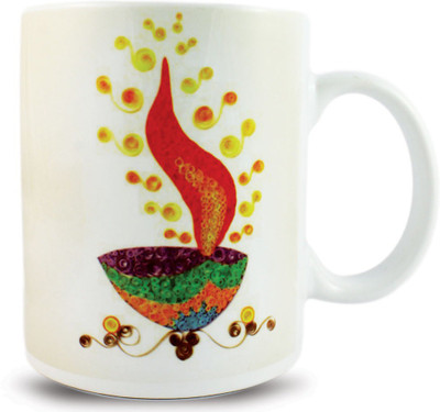 

JUVIXBUY Happy Diwali Printed Coffee Ceramic Mug(325 ml), Multicolor