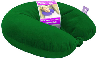 

VIAGGI Microbead Travel Neck Pillow With Fleece Cover Neck Pillow(Hunter Green)