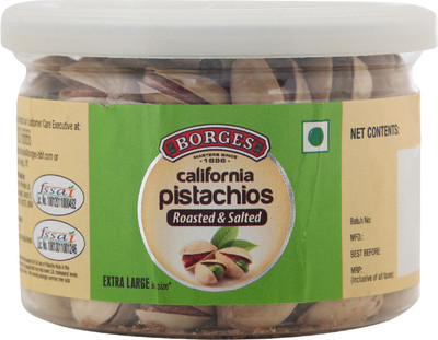 Borges California Roasted and Salted Pistachios(240 g, Plastic Bottle)