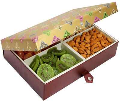 

Ghasitaram Gifts Gold Printed 4 Part Assorted Dryfruit 800 gms(800 g, Box)