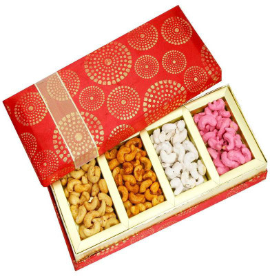

Ghasitaram Gifts Satin 4 part Assorted Cashews(200 g, Box)