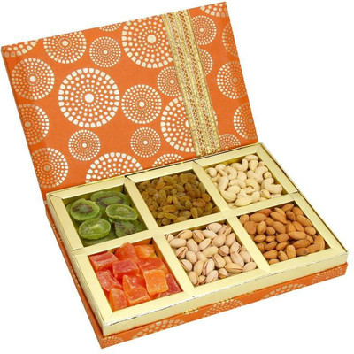

Ghasitaram Gifts Satin 6 part Assorted Dryfruit(300 g, Box)