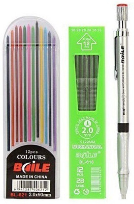

Skywalk Baile Combo - Multi-color Ball Point Pen + Mechanical Pencil with 12 Color Lead and 12 Pencil Leads Pencil(Multicolor)