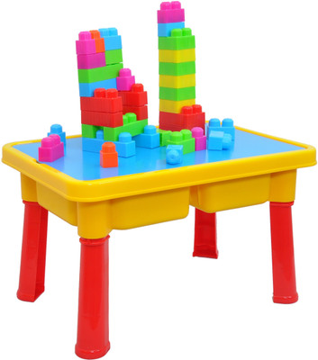 

Toys Bhoomi Pretend Play Build Your Own Color Stacking House with Multi-Fun Block Building Study Table Set For Toddlers