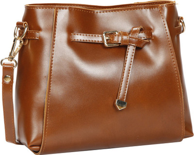 

Bagkok Women Casual Brown PU Sling Bag