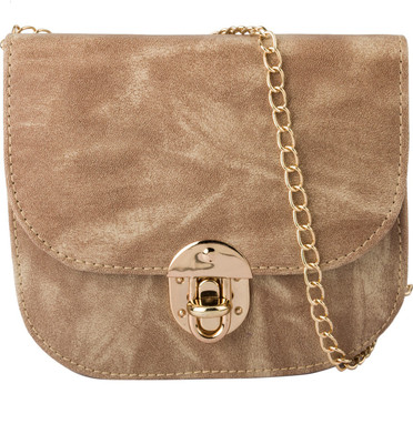 

T&E Fashion Girls Beige Leatherette Sling Bag