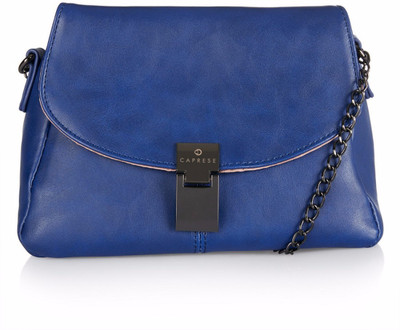 

Caprese Women Evening/Party Blue Leatherette Sling Bag