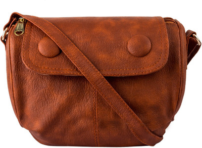 

T&E Fashion Girls Casual Brown Leatherette Sling Bag