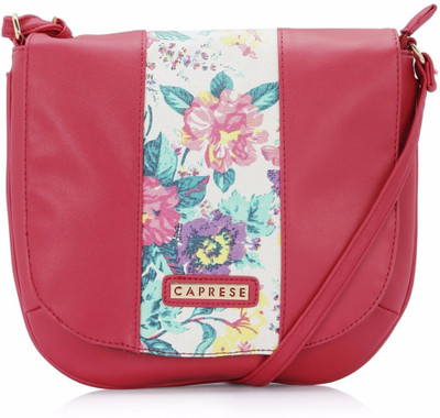 Caprese Women Casual Pink Leatherette Sling Bag